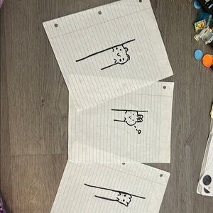 Cute Cat Doodle Art on Paper